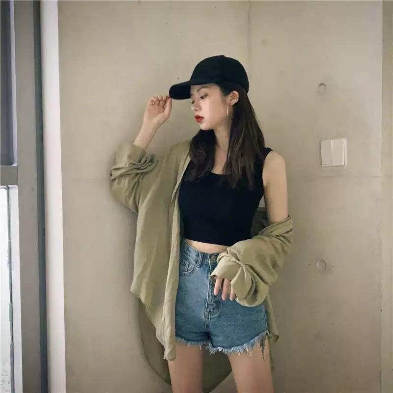 MS485 Áo ba lỗ sát nách thun trơn basic croptop