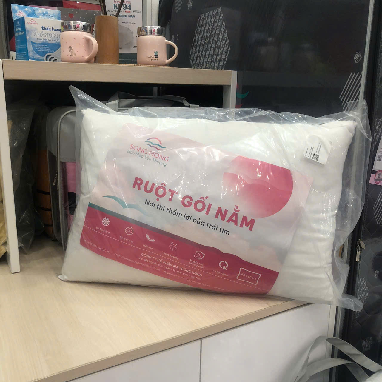 Ruột gối đơn basic Sông Hồng 45x65cm- Hàng chính hãng