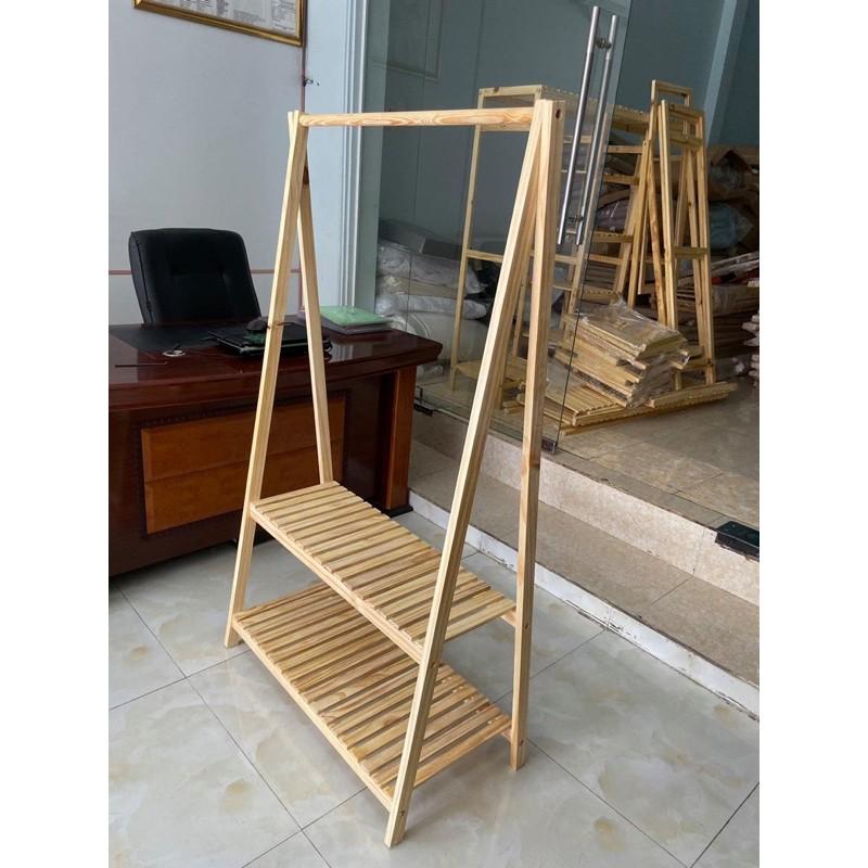 KỆ CHỮ A 2 TẦNG GỖ THÔNG MỸ SƠN DẦU KHOÁNG, KỆ TỦ TREO QUẦN ÁO