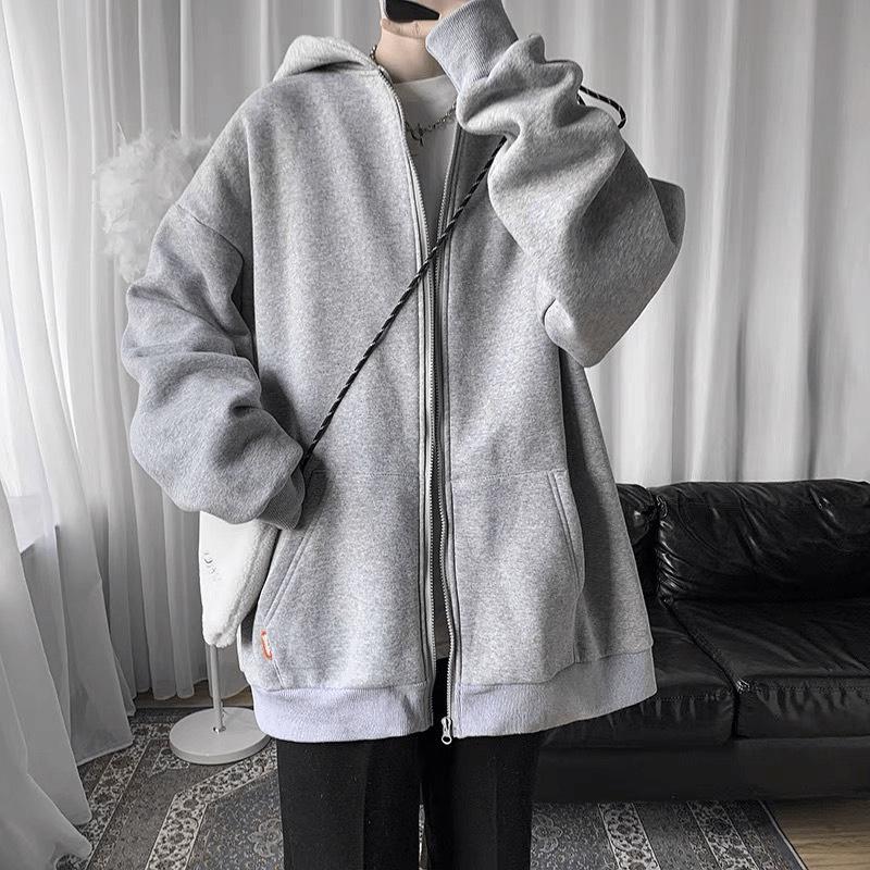 Áo Khoác Hoodie Nam Nữ Có Dây Kéo Nón To Fom Rộng Phong Cách Hàn Quốc MIJU