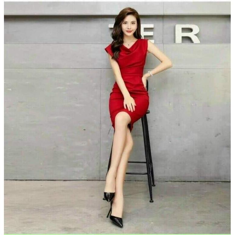 ĐẦM BODY ĐỎ CỔ ĐỔ