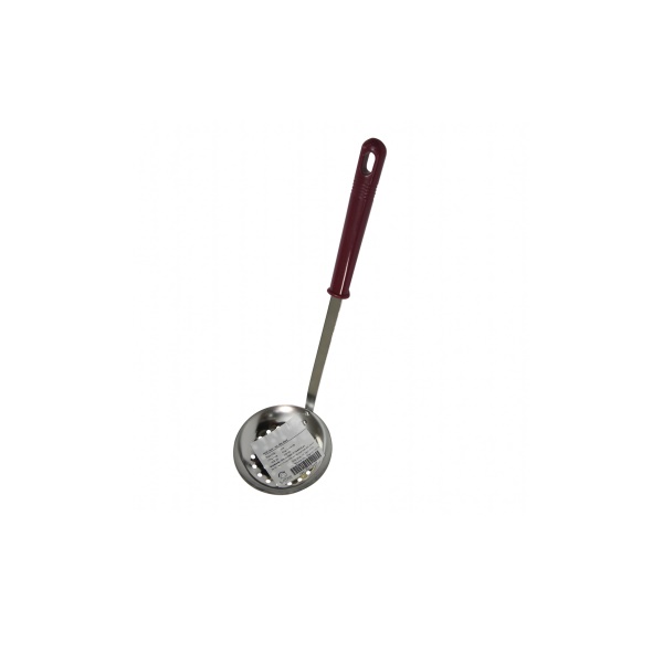 Muôi thủng inox size 28,8cm (cán màu đỏ sẫm) - Nội Địa Nhật Bản