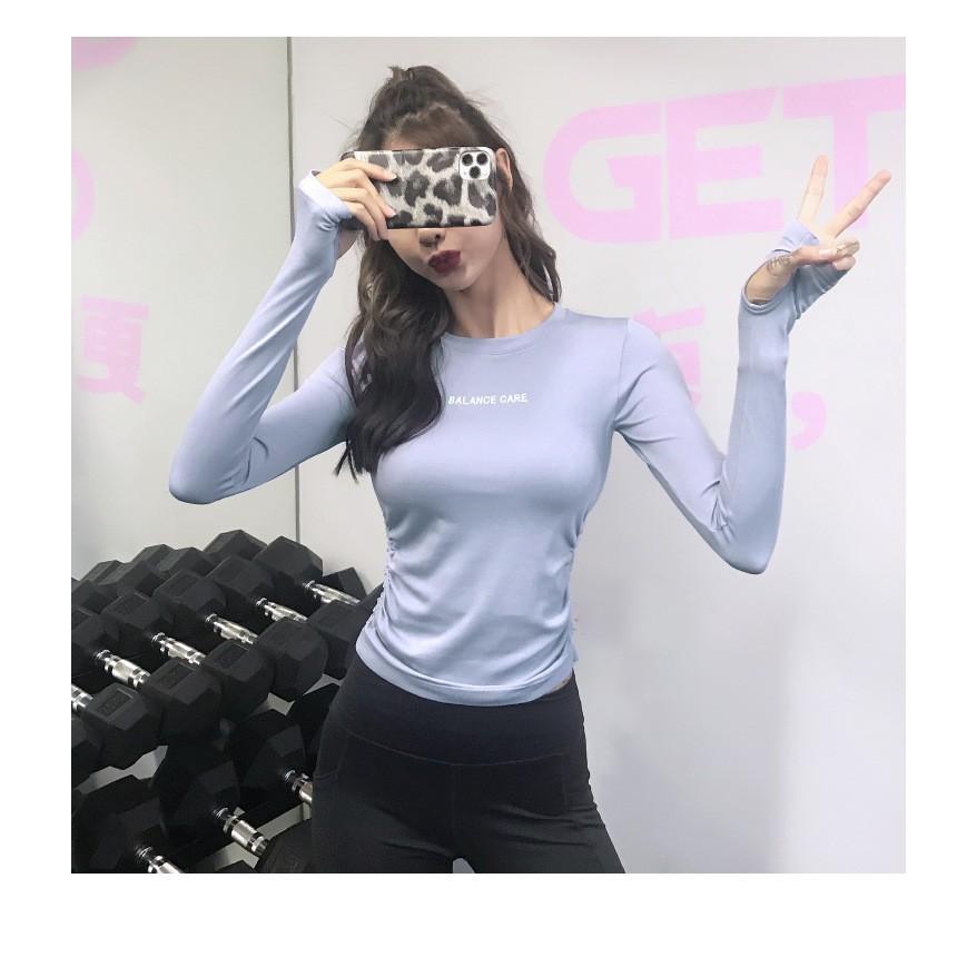 Áo tập yoga nữ tay dài có chun eo dệt kim Balance Care, áo mùa lạnh tập gym, yoga, aerobic, thể thao, ôm body Evasport