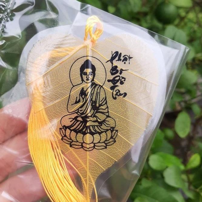 Lá Bồ Đề Tài Lộc Bình An May Mắn ốp điện thoại treo xe ốp ví kẹp sách treo bàn làm việc