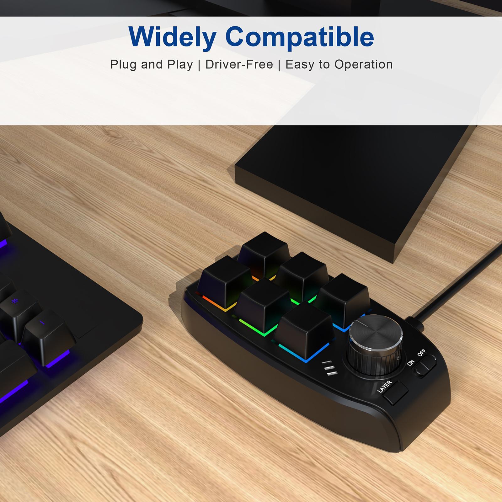 Keyboard Upgrade Parts with Knob Portable RGB for Volume Control Gaming