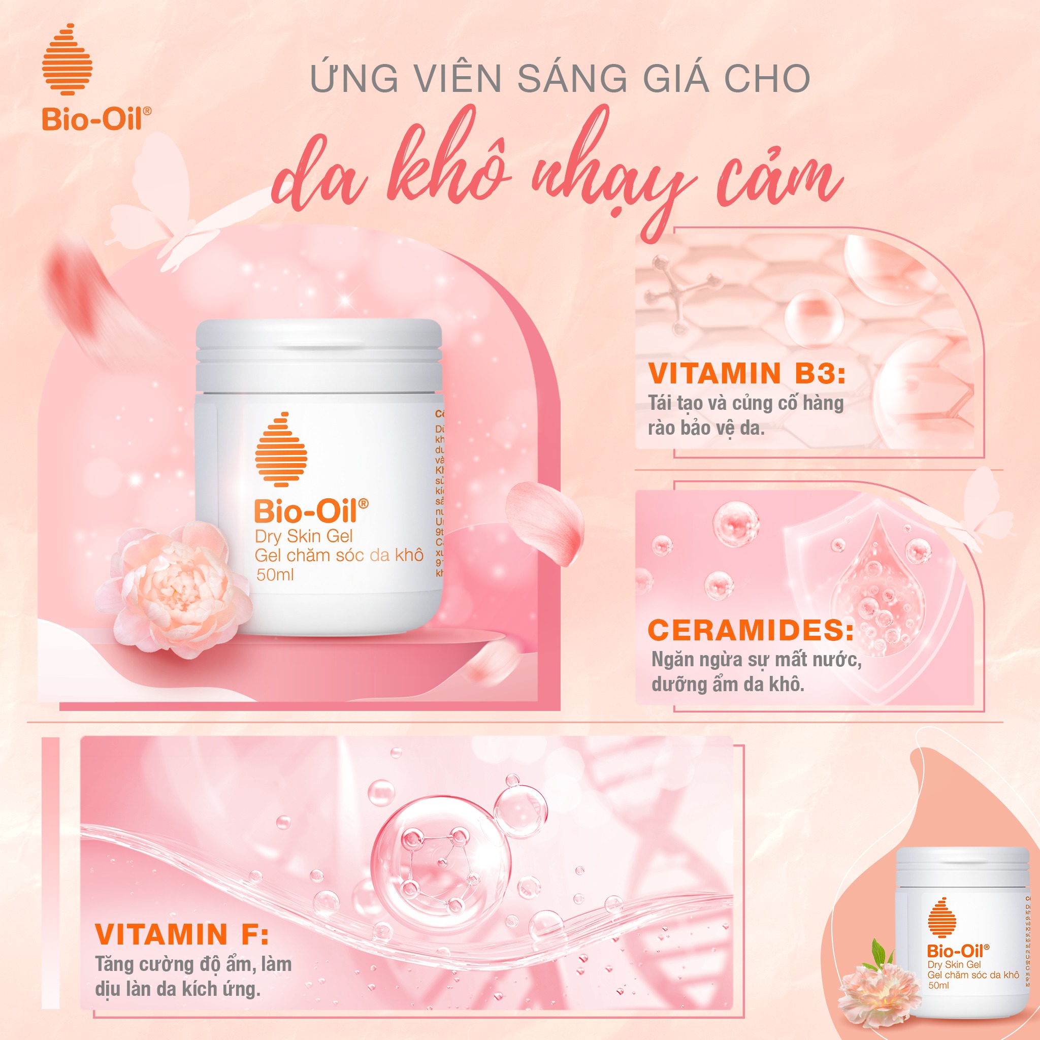 [CHÍNH HÃNG] - BIO-OIL DRY SKIN GEL 100ML (Hũ/100ml) - Gel Chăm Sóc Dưỡng Ẩm Chuyên Biệt Cho Da Khô