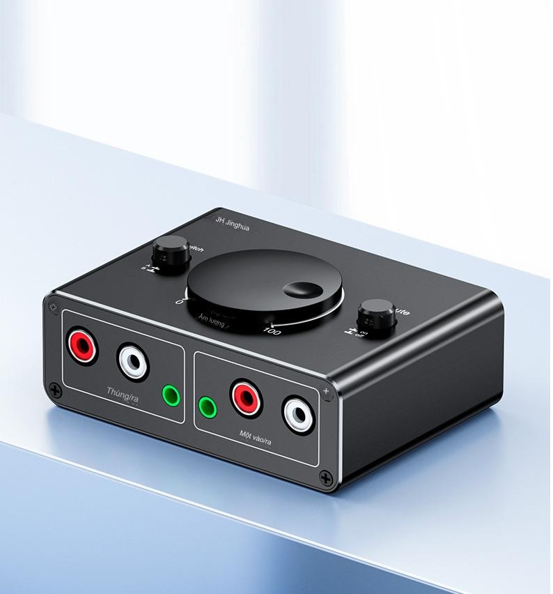 ROGTZ Bộ Chia Âm Thanh 2 Chiều, Từ 1 Thiết Bị Ra 2 Loa, Tai Nghe Hoặc Từ 2 Thiết Bị Ra 1 Loa/ Tai Nghe JH-Q280 - Hàng Nhập Khẩu