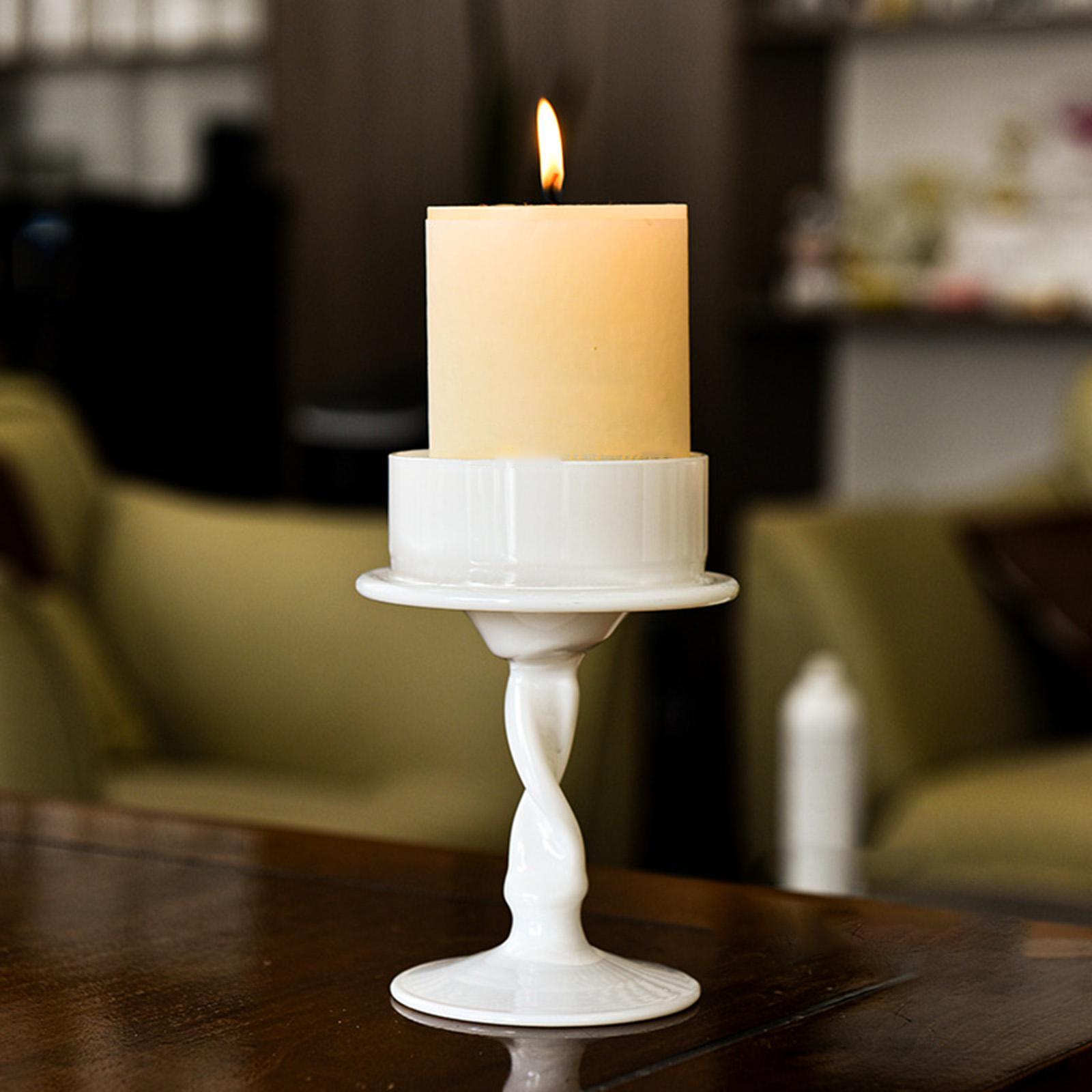 Glass Candlestick Holder, Pillar Candle Holder, Dining Table Centerpieces Tealight Stand Candle Stand, for Harvest Festival Party Decoration