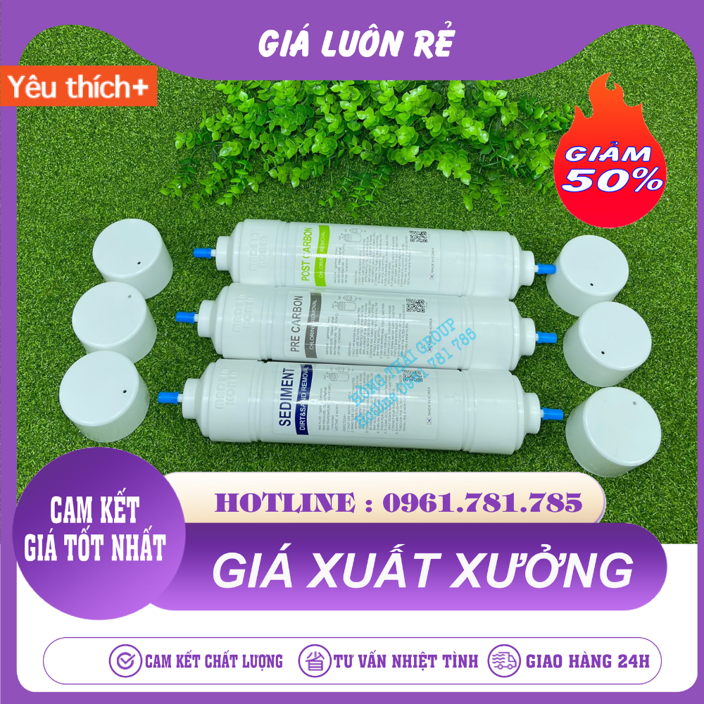 Bộ 3 Lõi Đút Hàn Quốc (Se, Pre, Post ) Giúp Loại Bỏ Mùi Và Các Chất Hóa Học Hữu Cơ Hiệu Quả