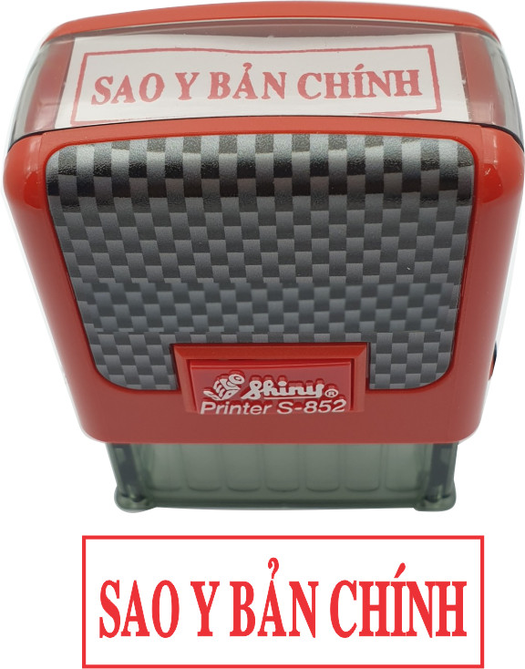 Con dấu Sao Y Bản Chính - Shiny S852 mực đỏ