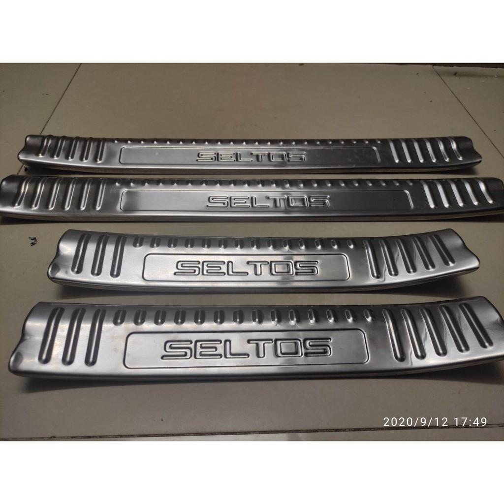 Ốp Bậc Cửa Xe Kia Seltos 2020 2021 cao cấp -mẫu INOX KT02
