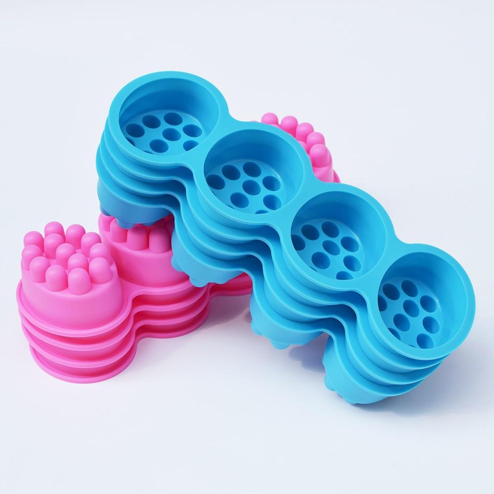 4 Compartment Silicone Soap Mold Massage Bar Soap making Tool With Single-hole Moulds