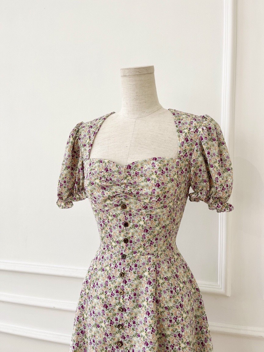Váy Xòe Hoa Nhí Thiết Kế, Đầm Dự Tiệc Tiểu Thư VELEDA DRESS