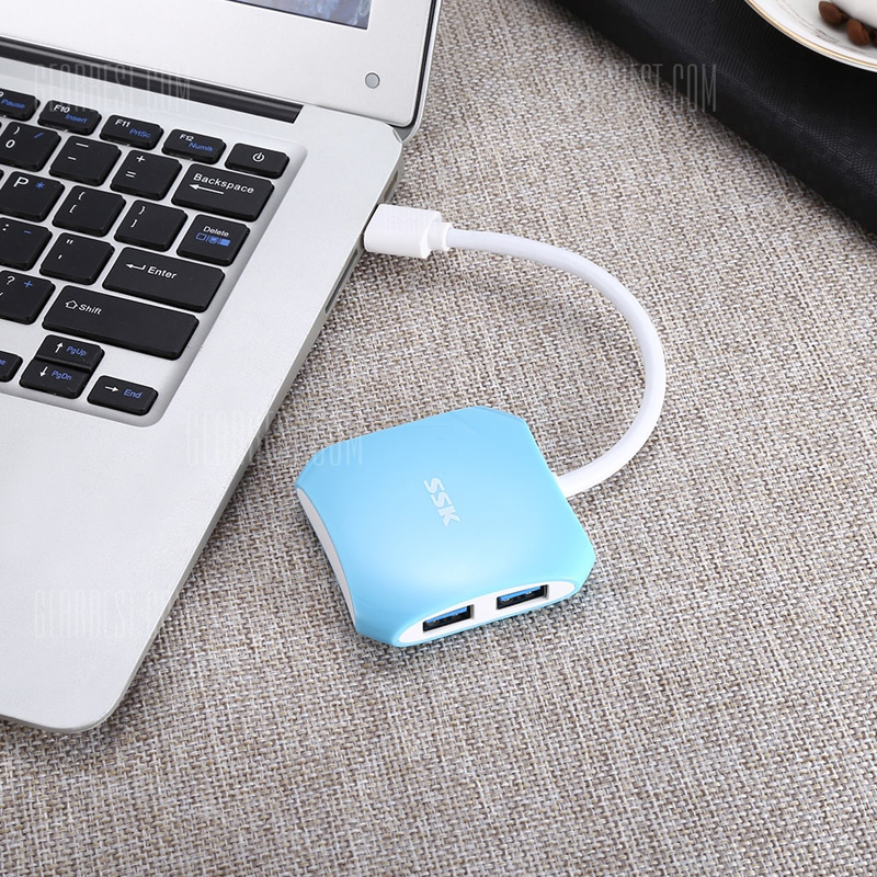 Hub chia cổng USB 3.0 SSK SHU300 từ 1 ra 4 cổng (Xanh) HÀNG NHẬP KHẨU