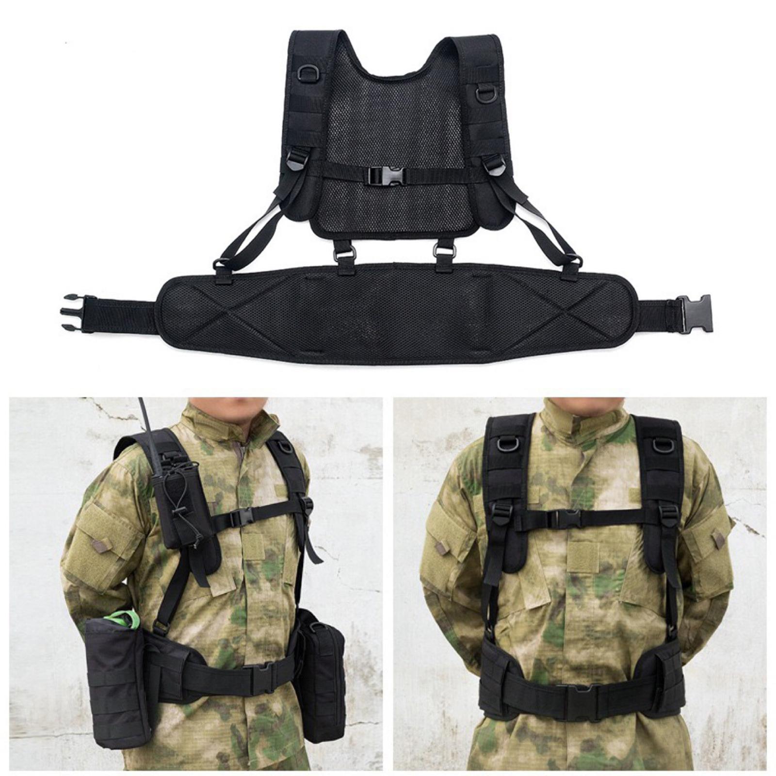 600D Breathable Tactical Vest Combat Modular Game Chest Rig Clothing Khaki