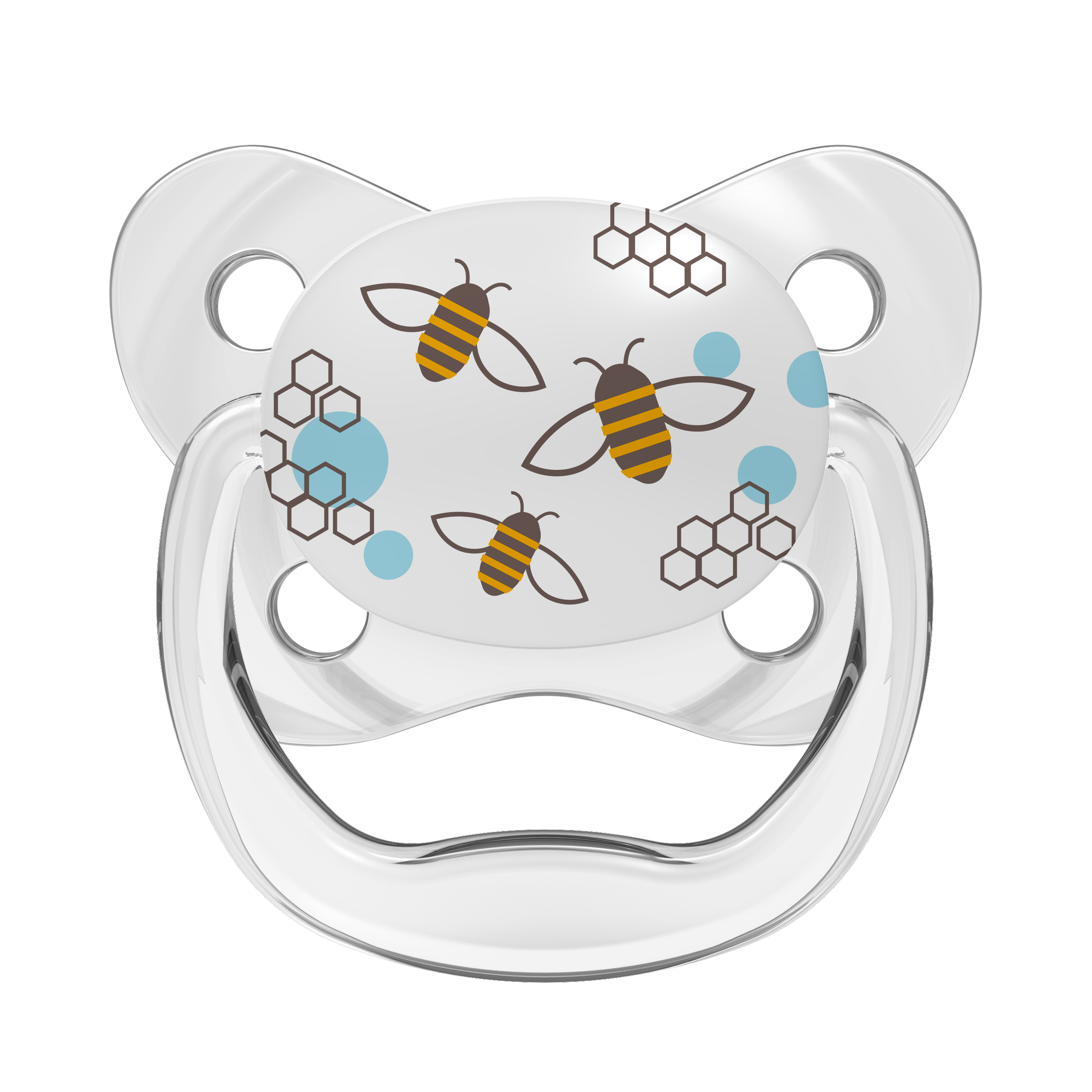 [ PV21404 ] Ty ngậm hỗ trợ chống đột tử/chỉnh nha/chống vẩu Dr.Brown's Prevent hoạ tiết con Ong ( 6-18m )