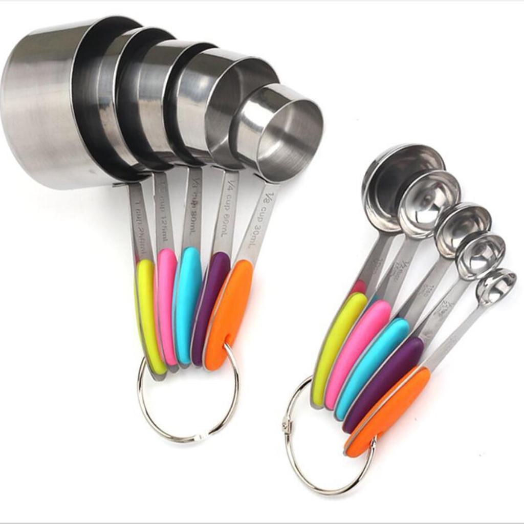 10 Pieces Stainless Steel Precise Measuring Cups and Measuring Spoons Kit