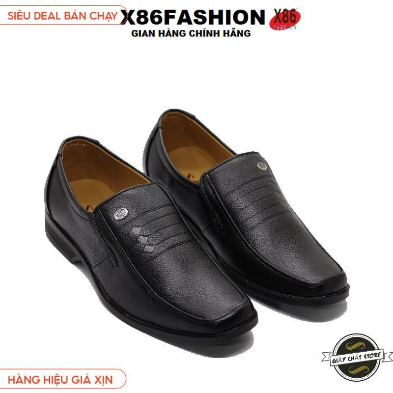 Giày tây nam trung niên X86F-OG02 chất liệu da pu cao cấp êm chân đế khâu chắc chắn