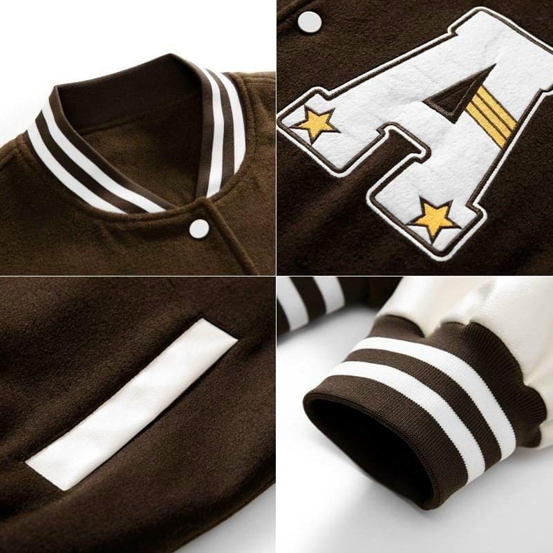 Áo khoác bomber, áo khoác bóng chày nam nữ mẫu thêu họa tiết kỹ đẹp, Áo khoác bomber nỉ form rộng Unisex Áo bomber nỉ Cardigan trần bông trẻ