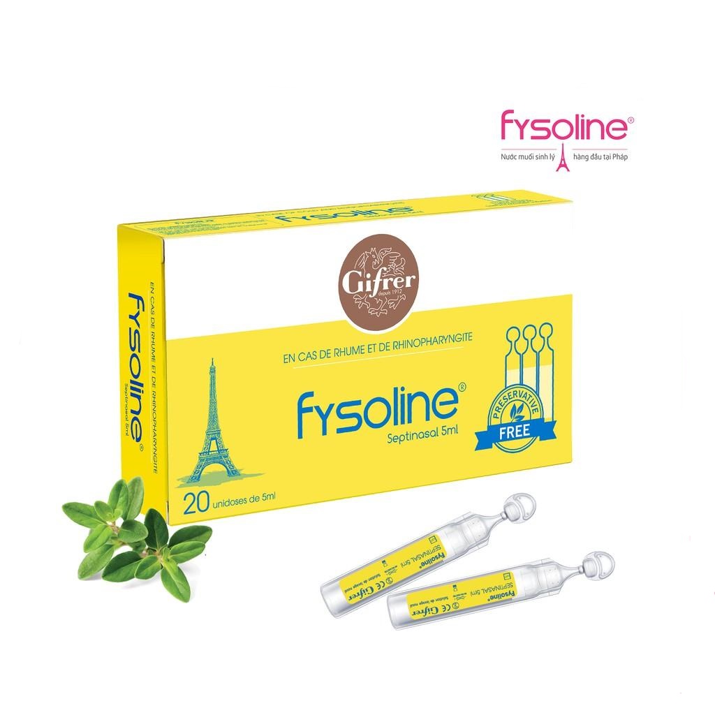 Nước muối sinh lý Fysoline - Combo 05 ống hồng + 05 ống vàng