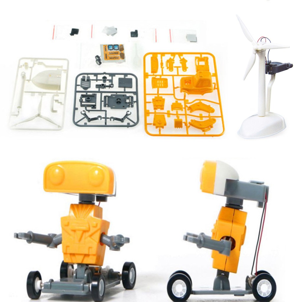 Đồ chơi khoa học Sáng Tạo Stem - Bộ lắp ráp Động cơ chạy bằng Nước muối 3 trong 1: Robot, Xe cần cẩu, Cối xây gió