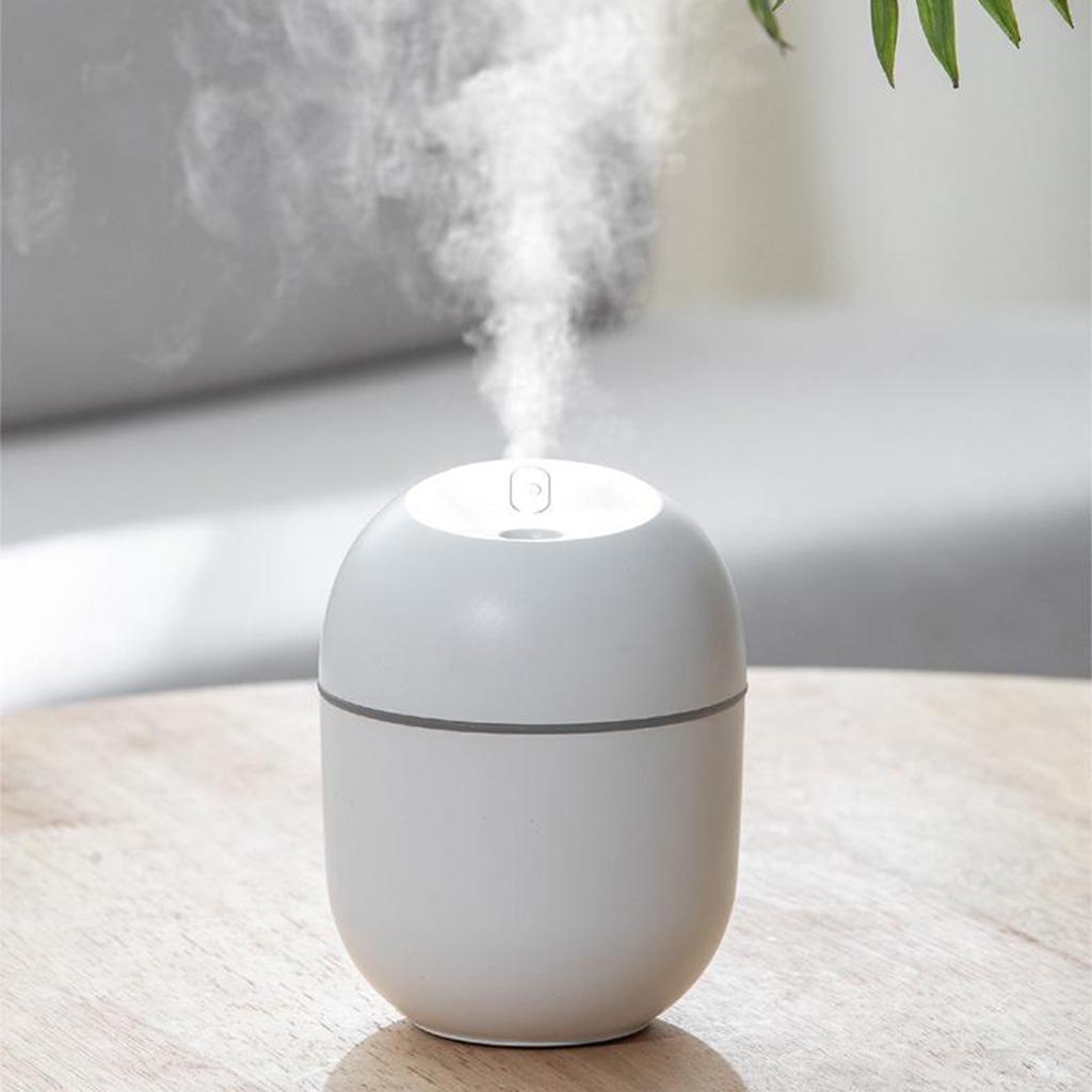 Mini Ultrasonic Humidifier 220ml Small Aroma Diffuser LED Light  White