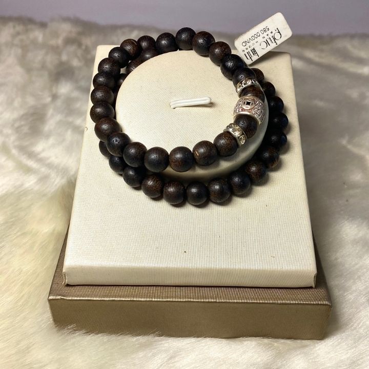 Vòng Tay Trầm Mix Charm Bạc PHÚC LINH