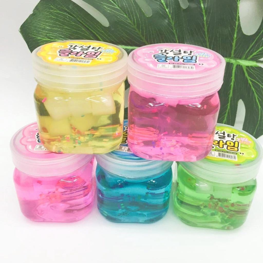 Slime thạch xốp dẻo bóng mịn thơm 9 màu cực đẹp Đồ chơi hũ slam chất nhờn ma quái squishy