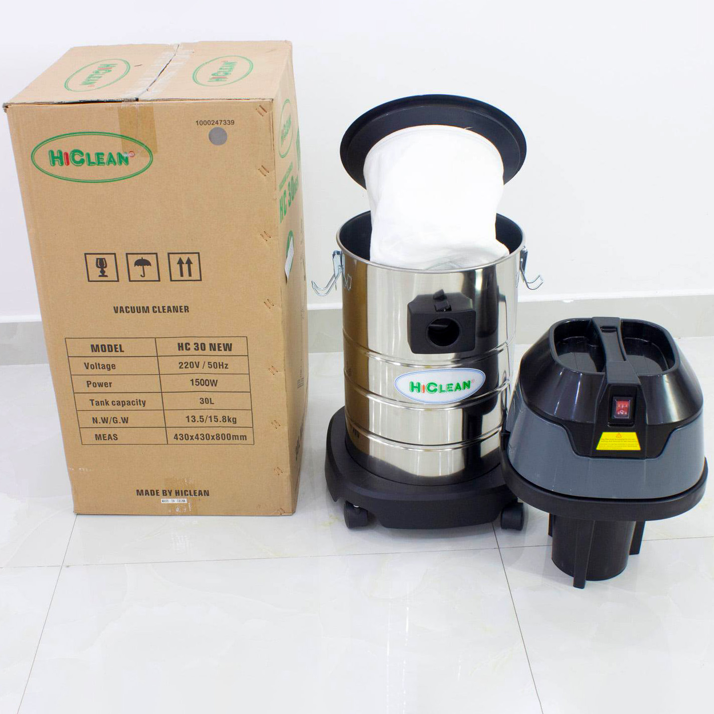 Máy hút bụi khô và ướt HiClean HC30 NEW (30L) - Hàng chính hãng