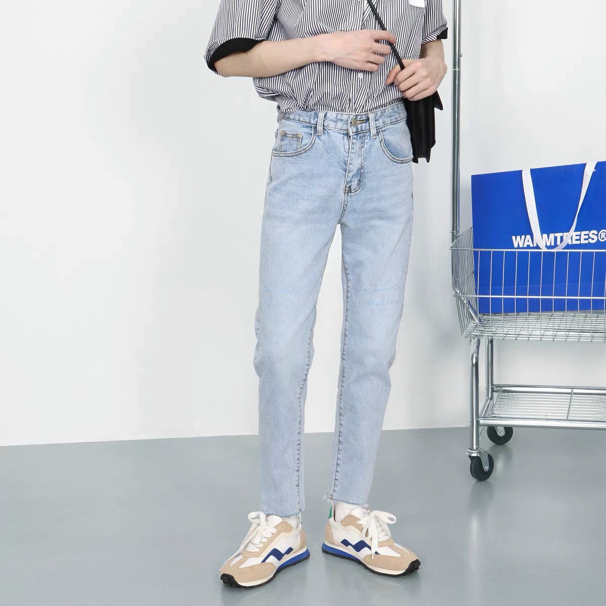 Quần jeans nam ống ôm Onez ,quần jeans New Hot 2 màu đậm nhạt - QJ1