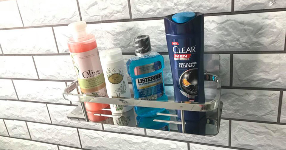 Kệ nhà tắm Inox 304 dán keo không khoan tường