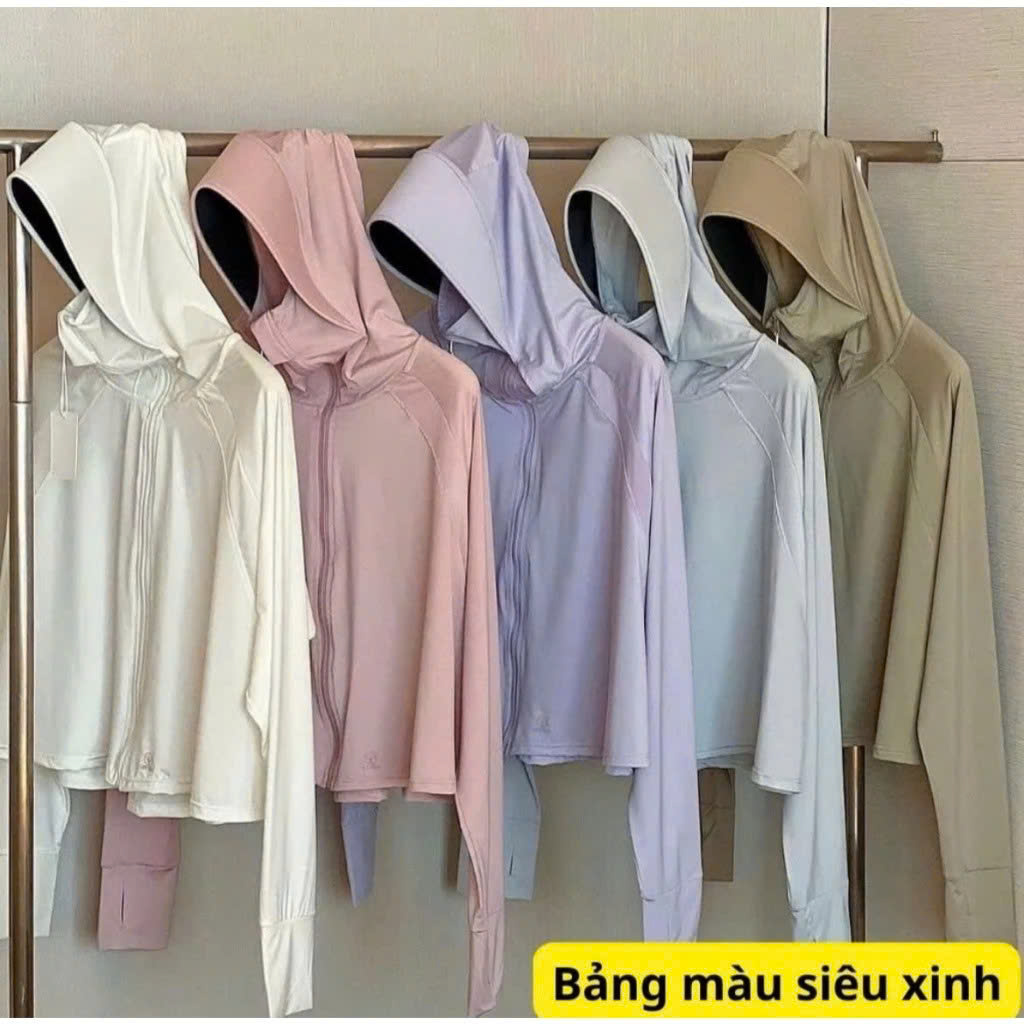 Màu GHI Size L (38-59kg)  Áo Khoác Chống Nắng Nữ vải dày dặn chống tia UV UPF 50+ Thun nữ Lạnh Cánh Dơi Siêu mềm mịn và mát