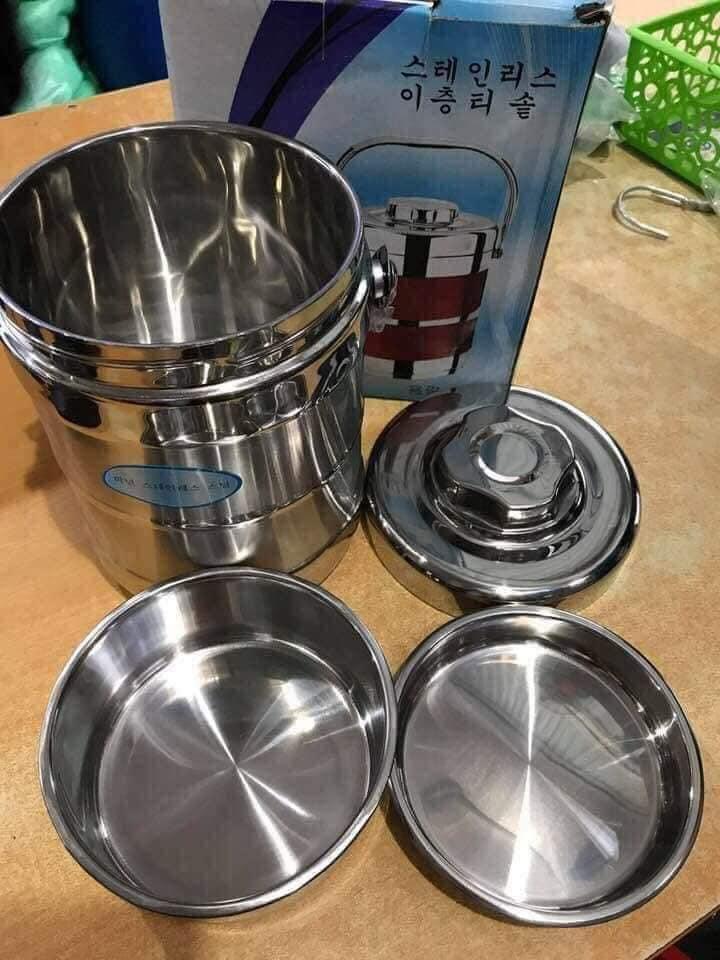Cặp Lồng Inox Giữ Nhiệt 3 Ngăn Inox 1.4L Kiểu Dáng Hàn Quốc - Vận Chuyển Miễn Phí Toàn Quốc