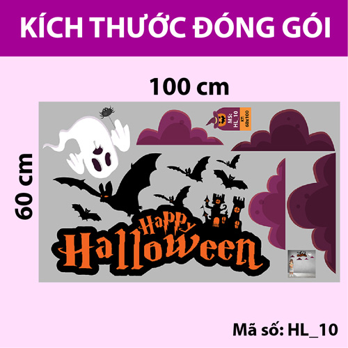 DECAL TRANG TRÍ HALLOWEEN COMBO SỐ 10