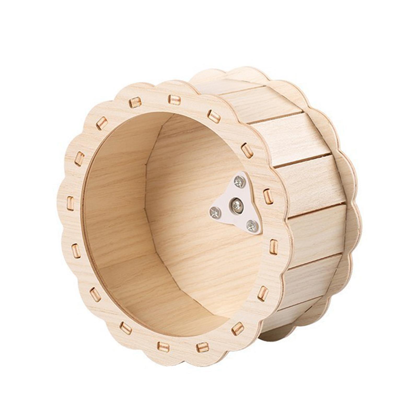 Hamster Wooden Running Wheel Exercise Wheel Toys Noiseless Roller Rat Silent