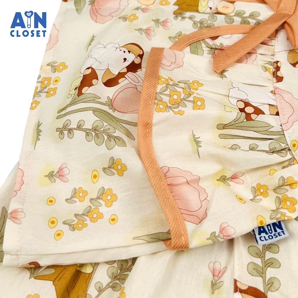 Bộ quần áo Ngắn bé gái họa tiết Nấm Nâu cotton - AICDBGFBDWG8 - AIN Closet