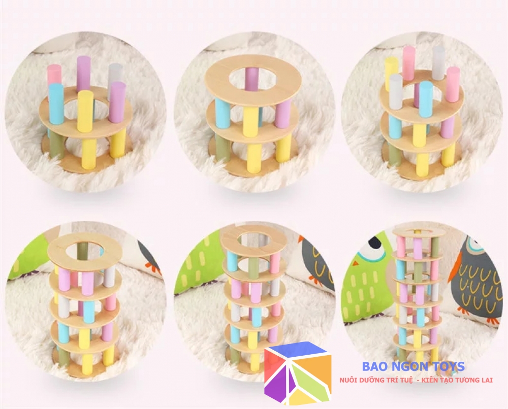 ĐỒ CHƠI GỖ XẾP THÁP THĂNG BẰNG GIÚP PHÁT TRIỂN TƯ DUY CHIẾN LƯỢC VÀ VẬN ĐỘNG TINH GIA TĂNG SỰ TƯƠNG TÁC GIỮA BÉ VÀ CÁC BẠN