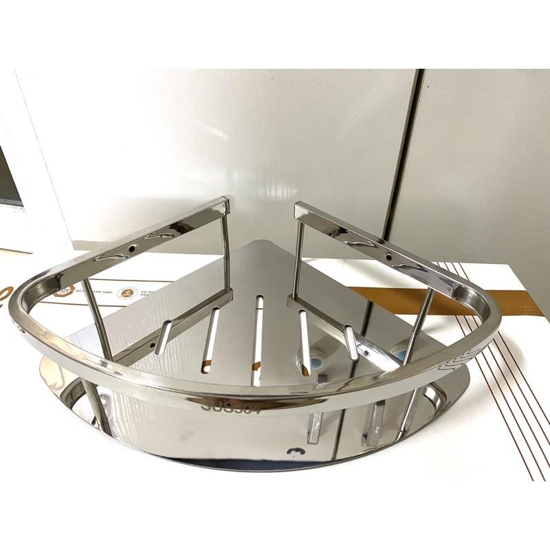 Kệ góc 1 tầng inox 304 giá để đồ phòng tắm, phòng bếp