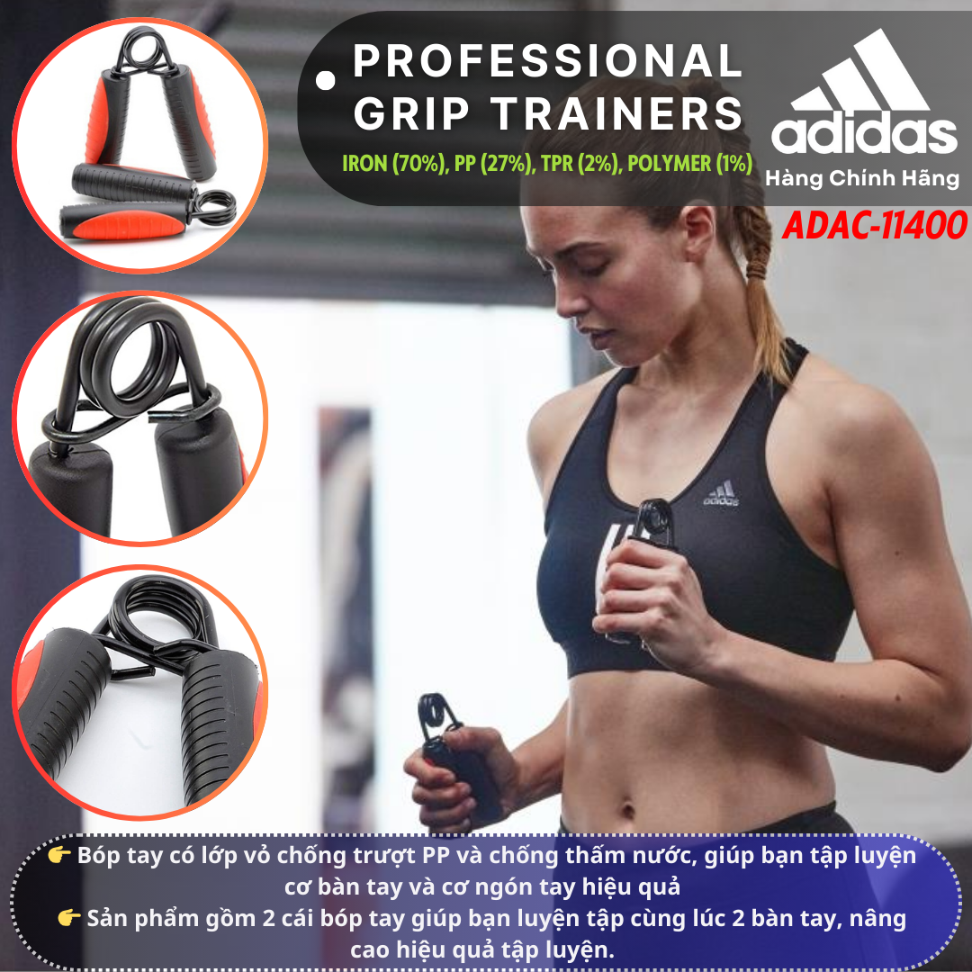 Bóp Tay Chuyên Dụng Chính Hãng ADIDAS ADAC-11400 Professional Grip Trainers (1 Cặp) - Tập Cơ Tay