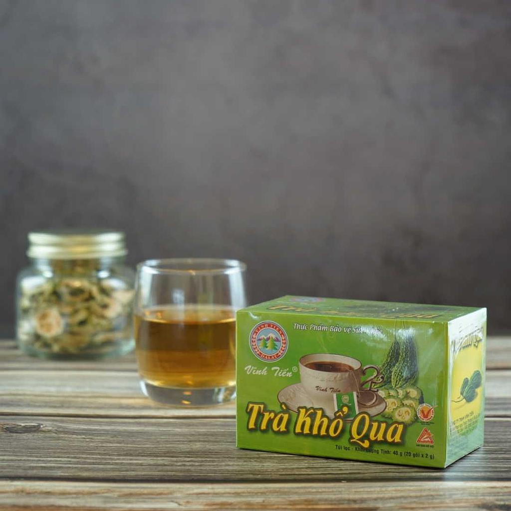 Trà khổ qua túi lọc Vĩnh Tiến - Giải độc gan, điều hòa huyết áp và mỡ máu.