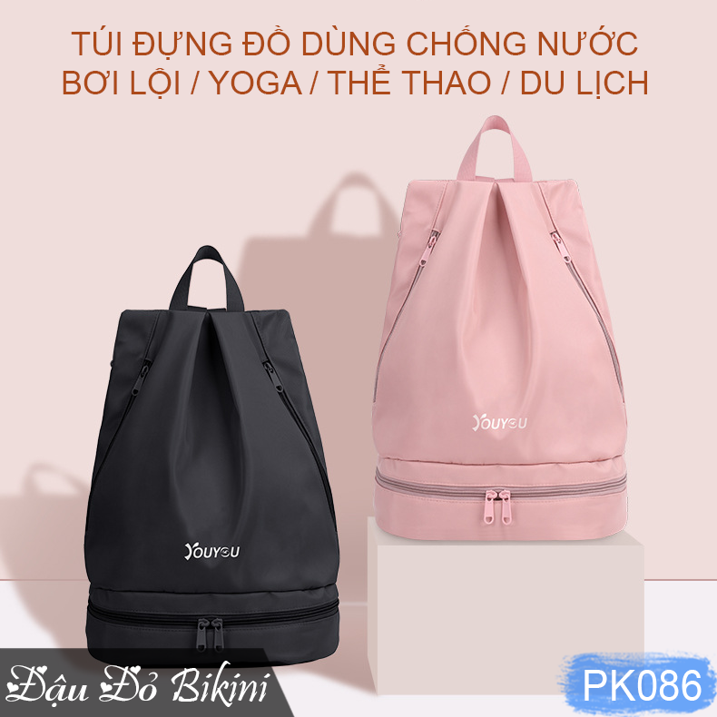 Túi đựng đồ bơi, đồ thể thao nam nữ, thiết kế sang trọng, chia 4 ngăn riêng biệt chống thấm nước, có ngăn để giày, kích thước rộng rãi | PK086