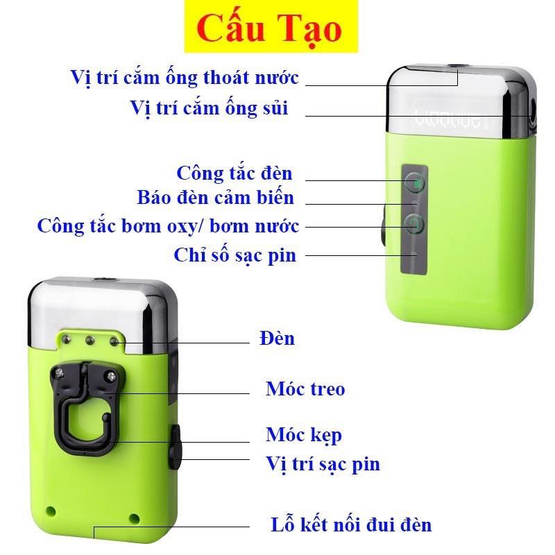 Máy sục oxy hồ cá , sục khí bể cá, lọc nước, bơm và xả nước thùng cá LINNHUEcó đèn soi tiện lợ