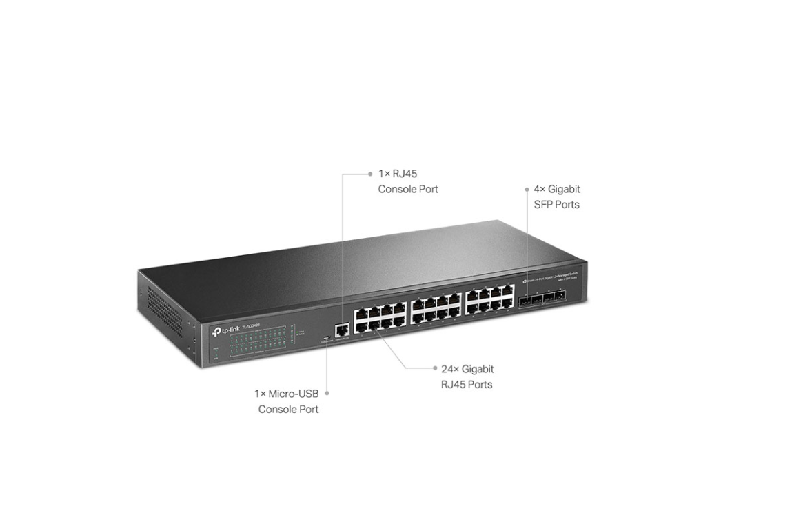 SWITCH TP-LINK TL-SG3428 (24 PORT GIGABIT RJ45 PORTS VÀ 4 PORT GIGABIT SFP)-hàng chính hãng