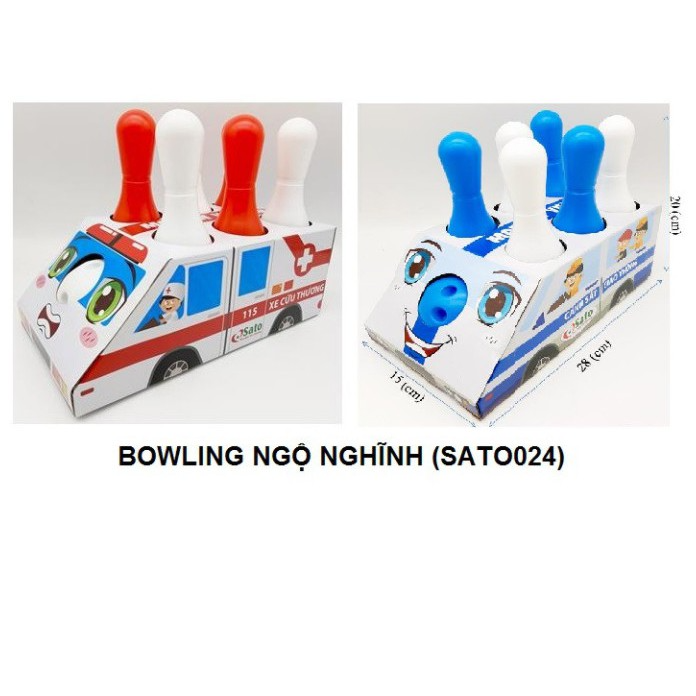 Bộ đồ chơi Bowling mô hình xe cảnh sát giao thông sato024