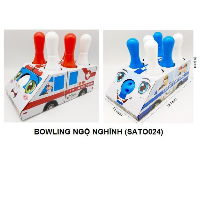 Bộ đồ chơi Bowling  mô hình xe cảnh sát giao thông sato024