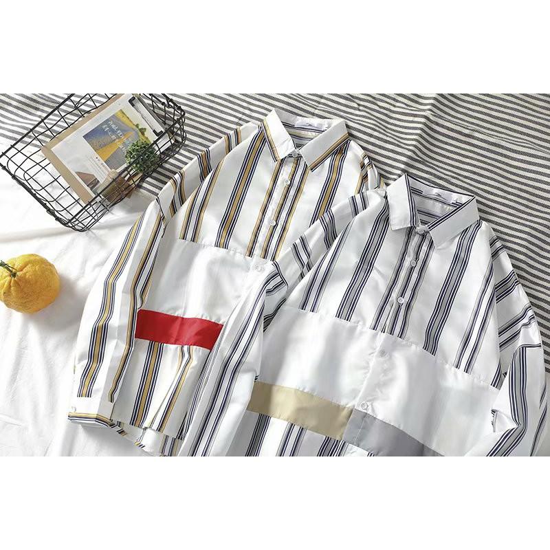 Áo sơ mi tay dài họa tiết sọc thời trang phong cách cho nam