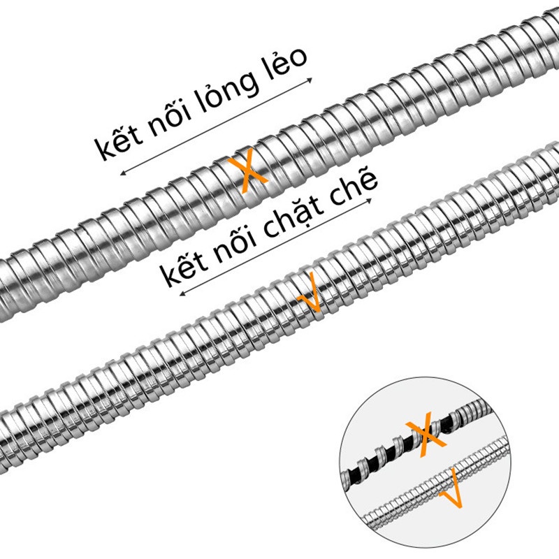 Bộ Vòi Sen đơn chức năng tiết kiệm nước, bao gồm dây sen inox 1.5M