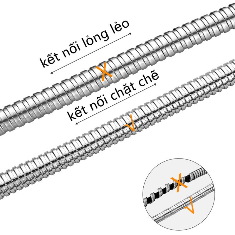 Vòi sen tăng áp loại to 7.7cm có hạt lọc nano - Kèm dây