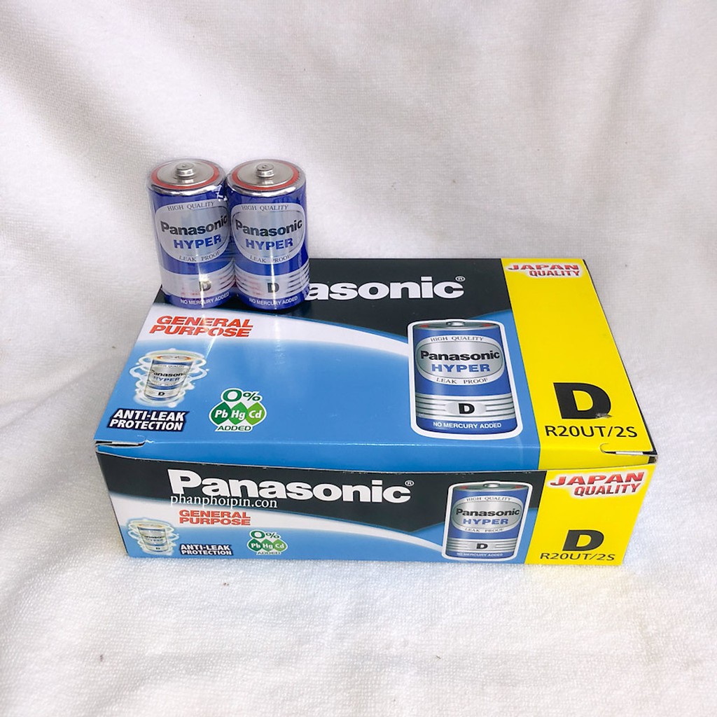 Hộp 24 viên pin than đại Panasonic 1.5V R20UT/2S-V - Hàng Chính Hãng