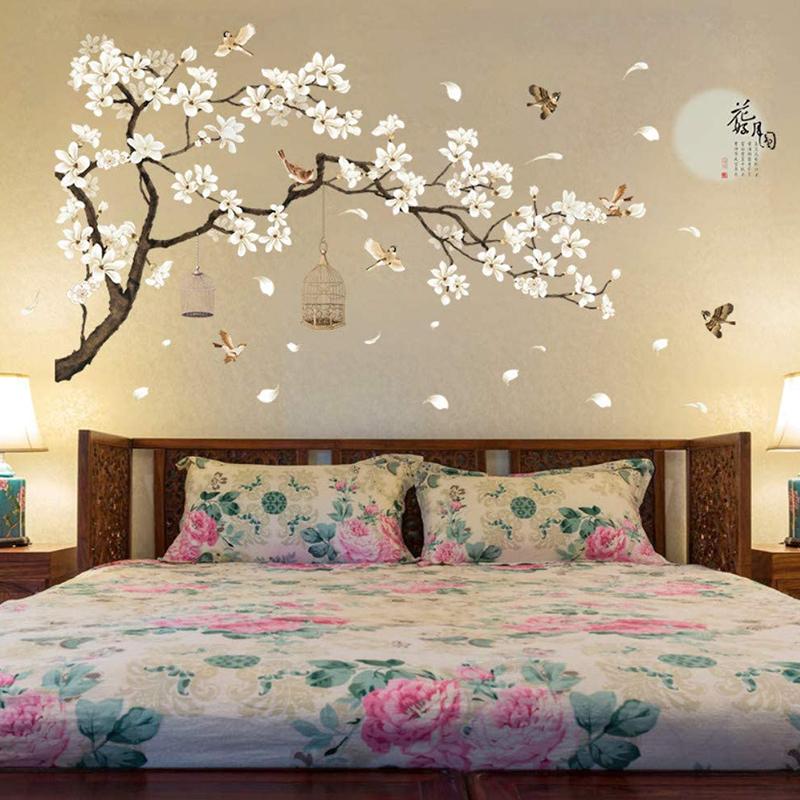 Sticker Dán Tường Họa Tiết Hình Cái Cây Và Hoa Size Lớn Dùng Trang Trí Phòng